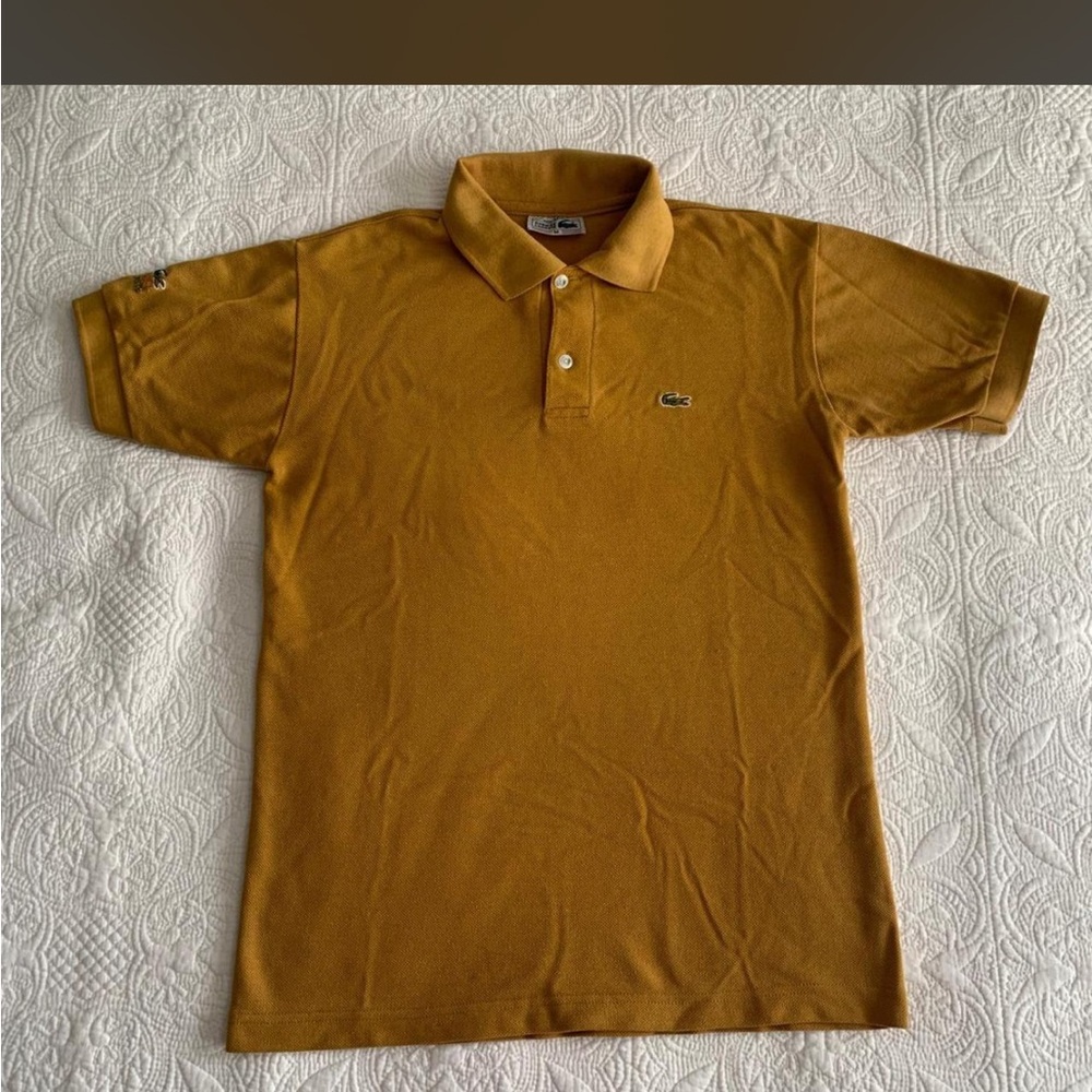 Vintage 80’s Lacoste Yellow Polo Shirt - Made In France - Chemise Lacoste